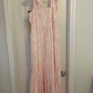 Crown and Ivy Pink Floral Maxi Dress NWT